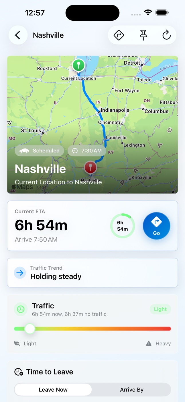 DriveWindow route detail screenshot